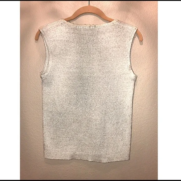 KIKIT SILVER LUREX AND SEQUINED SLEEVELESS TOP - Picture 2 of 2